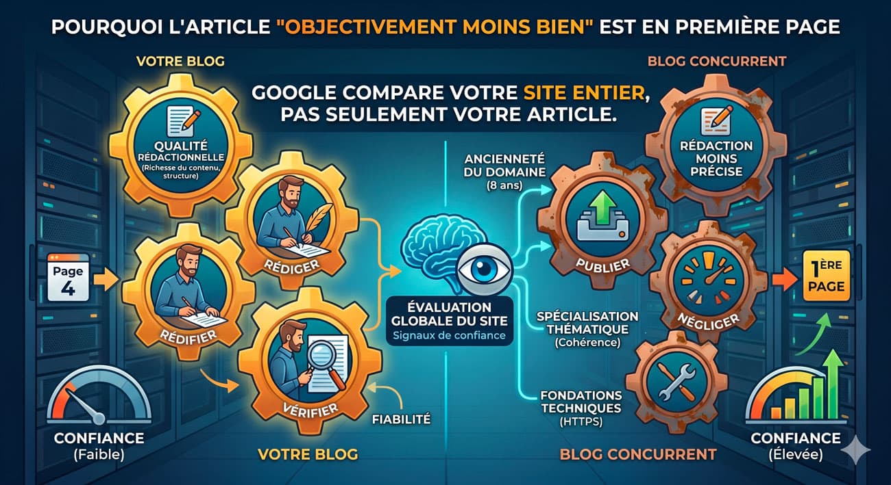 Pourquoi ton concurrent nul te dépasse sur Google